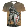 Męskie T-shirty Knight Templar 3DT Shirt Moda męska Casual T-shirt z krótkim rękawem Street Wear Harajuku Top