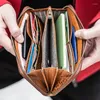 Держатели карт Aetoo Mobile Wallet Long's Long Capicanty Leather Retro Randmade Первый слой коров