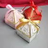 Cadeau cadeau 50pcs boîte de papier tour de gemme bonbons avec ruban perle faveur de mariage décoration baby shower emballage fournitures de fête d'événement