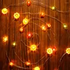 سلاسل 2022 Fall 3D Dumpkin Acorns Fairy String Lights 30