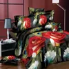 Постилочные наборы домашних текстильных постельных принадлежностей наборы 3D цветы роз розы сиреневый пастырский стиль 4 шт.