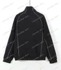 xinxinbuy Hommes designers manteaux ensemble paris bande réfléchissante lettre tissu vêtements streetwear manteaux vêtements d'extérieur à manches longues coupe-vent noir S-L