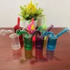 Smoking Accessories Wholesale protable colorful mini Painting glass oil rig bong water pipe Ash Catcher Hookah