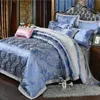 Bettwäsche-Sets Luxus Royal Bettwäsche Set Satin Jacquard Bettbezug Kit Tagesdecke Europäischen Stil Bett Tröster Abdeckung 3 stücke Wohnkultur 220908