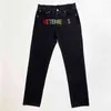 Jeans masculinos coloridos diamantes quente mulheres casuais 1 1 calça reta T220908