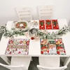 Autres fournitures de fête d'événement Joyeux Noël Arbres Elk Couronne Père Noël Napperons de table d'hiver pour extérieur intérieur maison cuisine salle à manger décor 220908