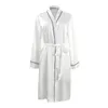 Women's Sleepwear Women Robes Satin Fashion Sexy Long Sleeve Ice Silk Medium Length Bathrobe Bridesmaid Nightgown