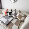 Fashion cashmere scarf throw pillow leisure sofa cushion brand wool knitted blanket