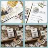 Gift Wrap Gift Wrap PCS/Box Vintage Date Paper Lable Stickers Crafts and Scrapbooking Decorative Lifelog Sticker Cute StationeryGift Dhnma