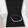 CZ diamond Sparkling Wishbone Bangle Bracelet Set Real Sterling Silver Women Wedding Jewelry with Original Box For p girlfriend Gift Bracelets5859282