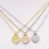 Ny Brand Heart Love Designer Halsband Klassiskt mode för kvinnor Rostfritt stål Tillbehör Halsband hängsmycken Womens smycken gåva