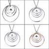 Pendentif Colliers Snap Bouton Bijoux Trois Grand Cercle Rose Or Sier Strass Pendentif Fit 18Mm Snaps Boutons Collier Dhseller2010 Dhsyc