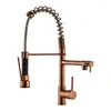 Kitchen Faucets Tuqiu Pull Out Faucet Rose Gold Sink Mixer Tap Vanity Water Rotating