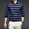 Polo's van heren topklasse modemerk gestreepte gewone poloshirts voor casual ontwerper lange mouwen tops kleding 220920