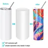 Ready to Ship wholesale 20 oz white blank skinny stainless steel sublimation tumblers straight USA Warehouse