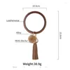 Keychains Manilai Bohemia PU Leer Polslee Keychain Bangle Mode lamp Hanger Grote Circle Keyring Tassel Bracelet For Women Sieraden