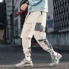 Erkek pantolon kargo sokak kıyafeti joggers harem hip hop elastik bel gevşek mol ayak bileği uzunluğu pantolonlar Kore tarzı T220909