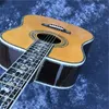 All Solidwood D 100 Acoustic Guitar One Piece Mahogny Neck Ebony Fretboard All Real Abalone Bindings and Carbonization Treatment Technology Guitarra