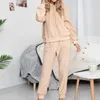 Women's Two Piece Pants 2022 Autumn Winter Pajama Set Women Clothing Long Sleeve Sweatshirt Hoodie Warm Outfit Homewear Sleepwear