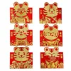 Cadeau cadeau 6 pcs enveloppes rouges chinoises année du tigre Hong Bao paquets d'argent chanceux pour les fournitures d'anniversaire du festival de printemps C