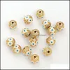 Charms S3175 Charms Copper Gold Plated Evil Eye Beads Jewelry Accessory Zircon Enamel Blue Eyes Pendant Bead Drop Delivery 2021 Findi Dhsmh