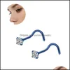 Näsringar Studs Rose Flower Nose Hoop Stud Piercings Rostfritt stål Kropp Piercing Jewelry for Women Drop Delivery 2021 YummyJewelry DHKF1