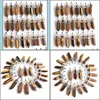 Charms Natural Tiger Eye Stone Pillar Shape Charms Point Chakra Pendenti per gioielli che fanno Drop Delivery 2021 Risultati Componenti Dhs Dhb4R