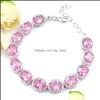 Tennis Sparking Oval Sweet Pink Kunzite Gemstone 925 Sier Tennis Bracelets For Women Xmas Gifts 8 Inch Drop Delivery 2021 Jewelry Lulu Dhmv5