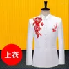 Herenpakken pailletten blazer mannen Chinees tuniekpak stand kraagjack heren podium kostuums voor zangers kleding dans star style jurk b557