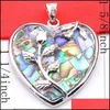 Pendant Necklaces 6Pc/Lot Natural Abalone Shell Pendant Heart-Shaped Rose Flower Women Necklaces Usa Israel Wedding Engagement Jewelr Dh0Wi