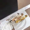 Europe America Fritillary Bracelets Bangle Luxury Designer Jewelry Stainless steel Crystal Women 18K Gold Silver Plated Love Gift 189v