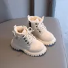 Boots Kids Leather Chelsea Boots Waterproof Children Sneakers Beige Toddler Snow Boots Girl Winter Shoe Boy 220909