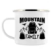 Tazze Tazza smaltata Tazza da campeggio Ti amo in montagna e ritorno Camper Coppia Viaggio Avventura Regalo Regalo di San Valentino