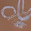 Conjuntos de joyería de plata 925 para boda, regalos de Navidad para mujer, dijes retro, collar de cuentas para mujer, pulseras, pendientes, joyería de moda