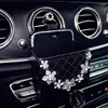 Organizer per auto Scatola portaoggetti in pelle Diamante di cristallo Uscita automatica Presa d'aria Guanto Appeso Borsa per cellulare