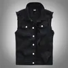 Men's Vests Fashion Casual Black Hooded Sleeveless Denim Jacket Street Punk Style Multiple Size Options M6XL 220909