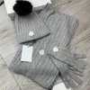 Winter Fox Fur Scarves Hats Unisex Warm Thick Glove Sets Men Women Knitted Scarf Beanies Pom Pom Ball Skull Caps