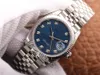 EWF Just 126234 A3235 Automatic Unisex Watch Mens Ladies 36 Fluted Bezel Blue Logo Diamonds Dial JubileeSteel Bracelet Super Edition Same Series Card Puretime A1