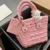 Evening Bags 4 Colors Weave Tote Basket Bag Women Crochet Fashion Designer Bags Handbag Shoulder Crossbody Bags Purse Polyurethane Removabl