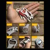 Utomhus Gadgets Carabiner Clip Bottle Opener Keychain Ring Climbing Travel Accessories Rostfritt stål EDC -kort Multifunktionsverktyg