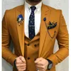 Men's Suits Blazers 3 Piece Slim Fit Men Suits Formal Style Brown Male Fashion Wedding Tuxedo for Groomsmen Dinner Jacket with Vest Pants 220909