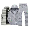 Herrspåriga män Tracksuit outfit Sweat Suit Winter Men's Clothing Men Set 3 Pieces Vest Hoodie Set Fleece Zipper Casual Sport Sweatpant 220909