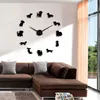 Horloges murales bricolage teckel Art Wiener-chien chiot animal de compagnie sans cadre géant avec effet miroir saucisse grande montre 220909