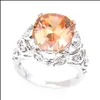 Solitaire Ring 925 Sterling Sier Plated For Women Rings Water Drop Champagne Morganite Stone Princess Style Wedding Ring Valentines D Dhp7L