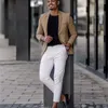 Męskie garnitury Blazers Khaki Khaki White Pant Costume Homme Slim Fit Men Suits Wedding Tuxedos Groom Business Party Prom Blazer Sets Masculino 220909