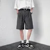 M￤ns shorts 2022 Summer Men's Plaid raka casual kn￤l￤ngd byxor England stil rutig svart gr￥ kort botten plus storlek 5xl