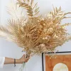 Decoratieve bloemen kunstmatige goudplanten zilveren palmblad kerstkrans accessori plastic bloem arrangement materiaal feest huis bruiloft