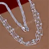 925 Farbe Silber solide Schmuck-Set Dame Hochzeit Mode europäischen Stil Kette Perlen Halsketten Armbänder Frauen