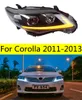 Bilstyling för Corolla 2011-2013 LED Crystal Matrix strålkastare DRL FOG Lamp Turn Sign Light Low High Beam-strålkastare