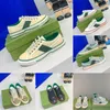 Men's Women High Top Sneaker Designer Shoes Green Red Web Stripe Canvas Runner Trainers Sneakers Women Rubber Sole Shoe With Box NO4